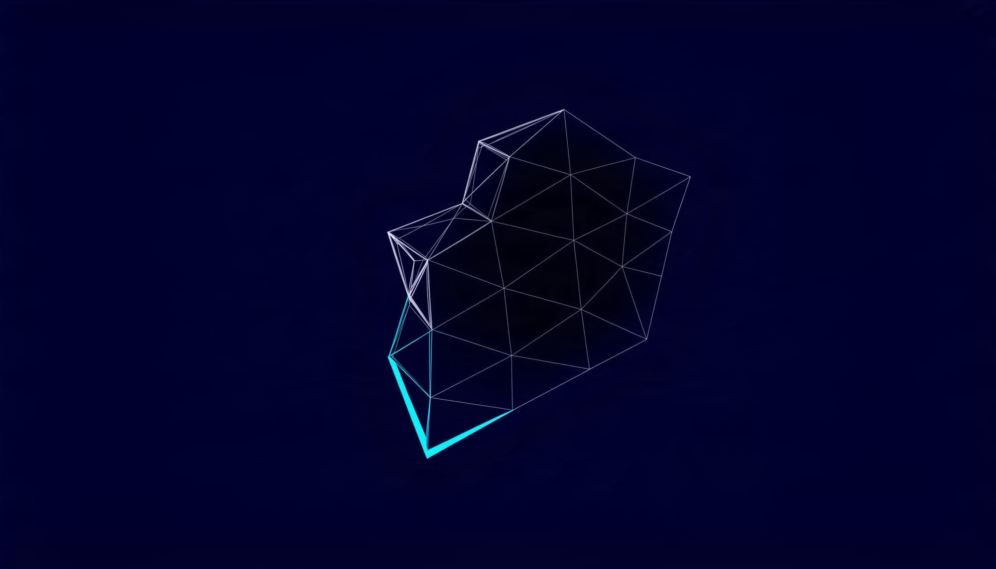 Abstract wireframe lattice forming a protective shield structure